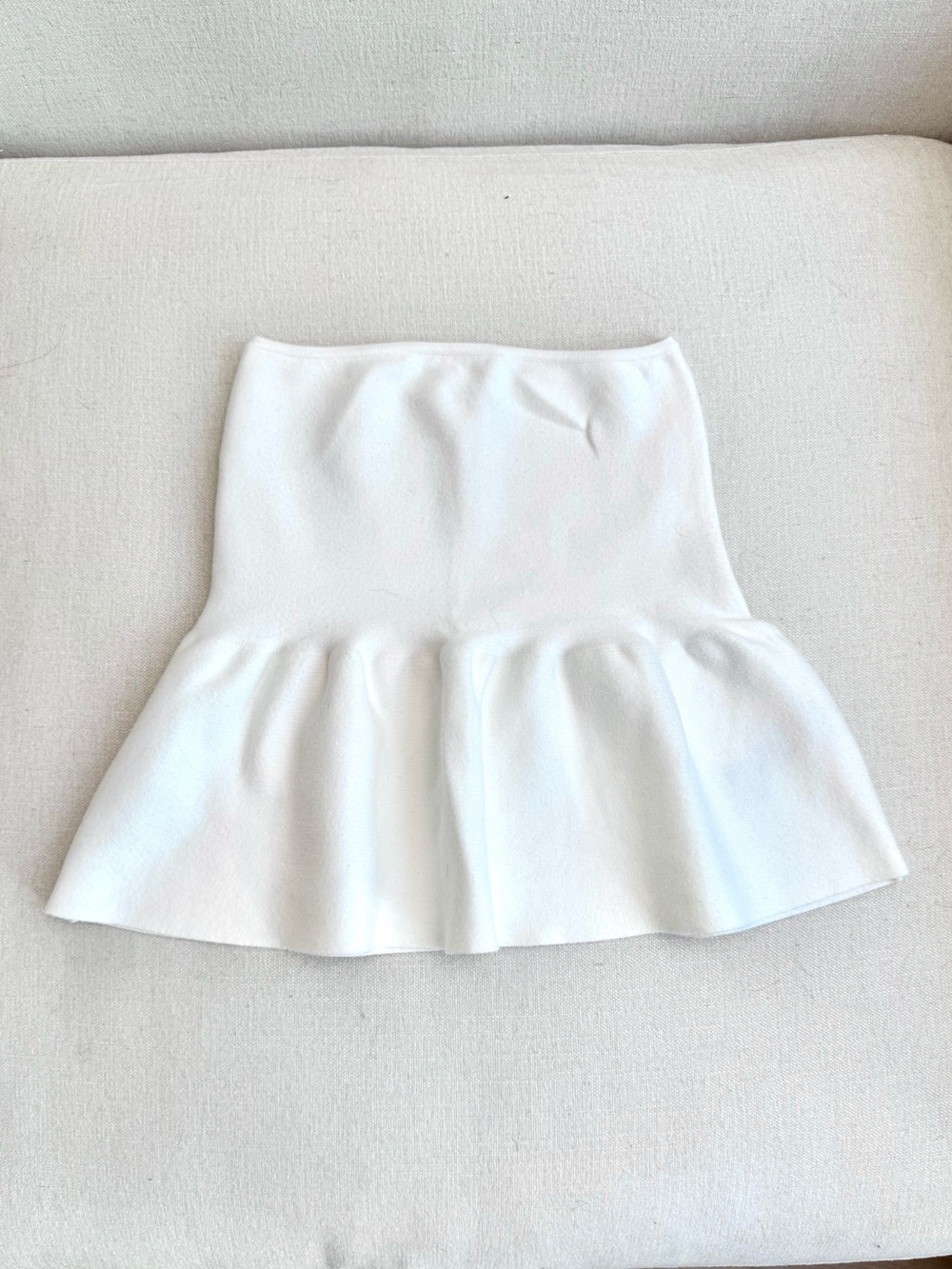BNWOT Anthropologie Knit Peplum Tube Top – Ivory (XS)